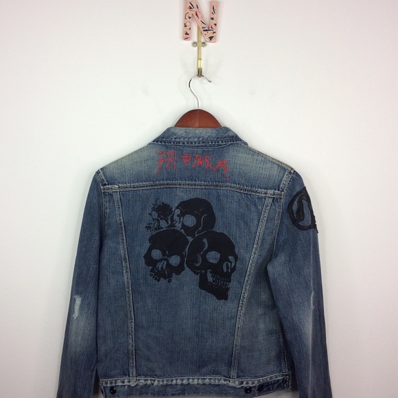 7 For All Mankind Jackets & Blazers - 7 For All Mankind Denim Jean Jacket Skulls